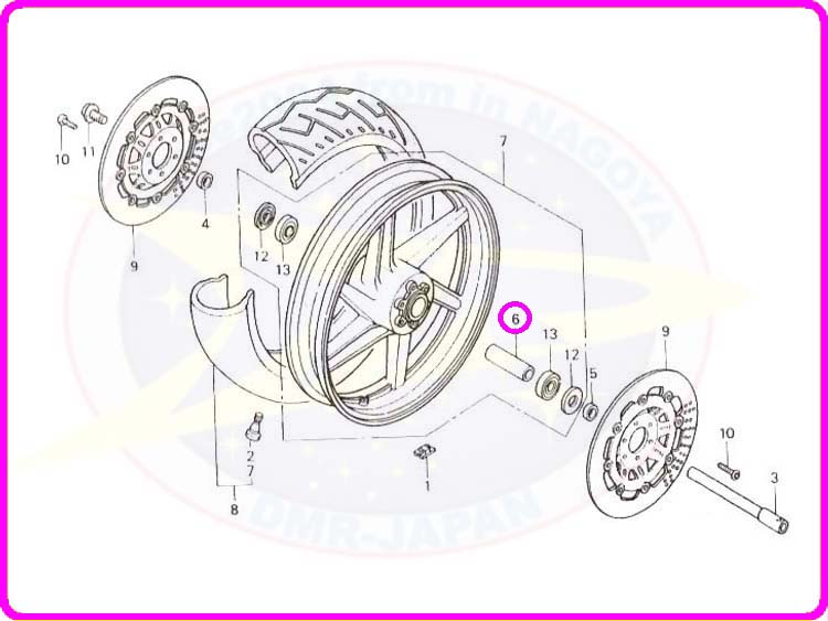 ホンダ HONDA NSR250R フロントアクスルホンダ